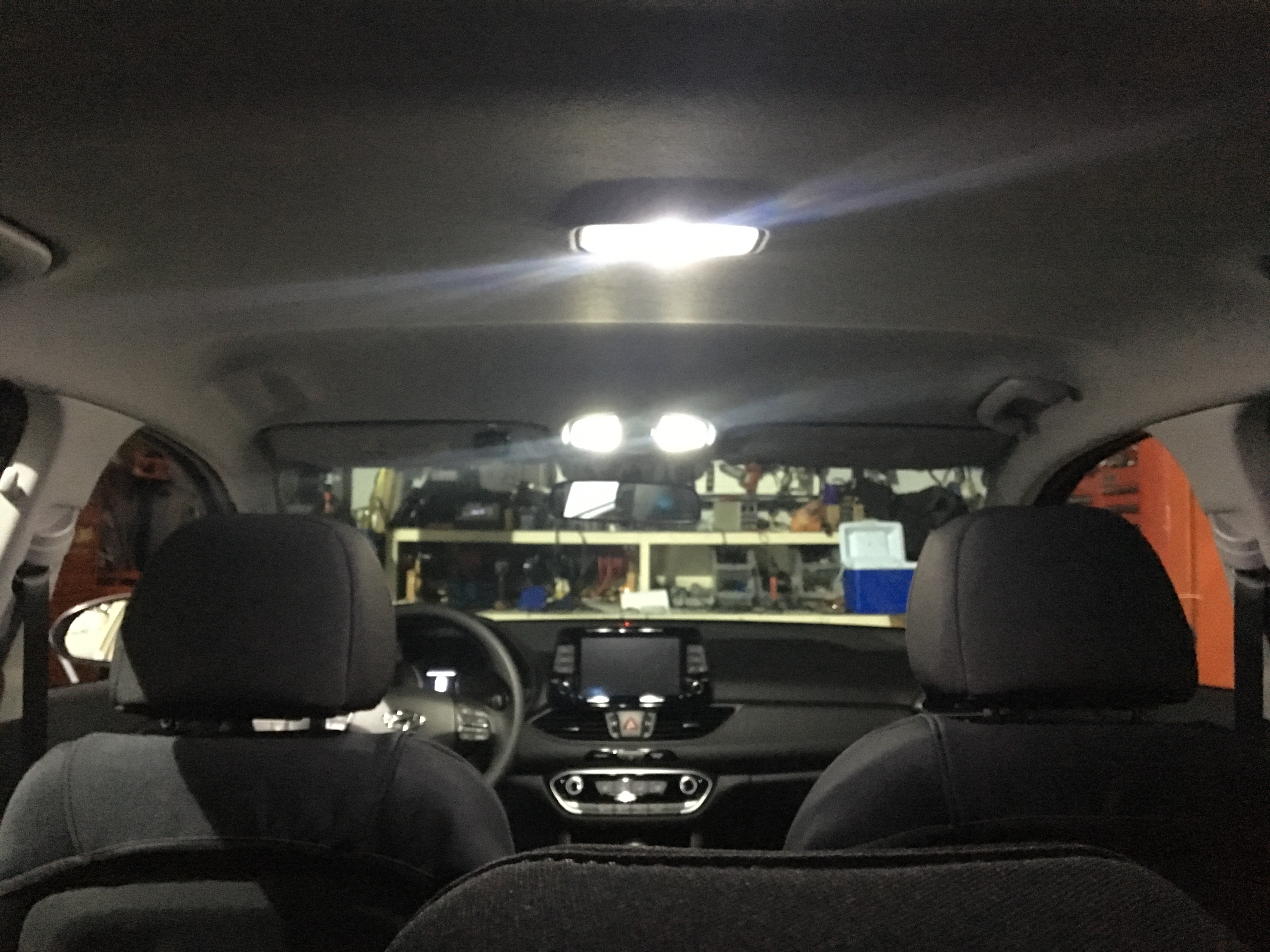 For Hyundai Elantra 2015-2018 Blue LED Interior Kit White License Light LED