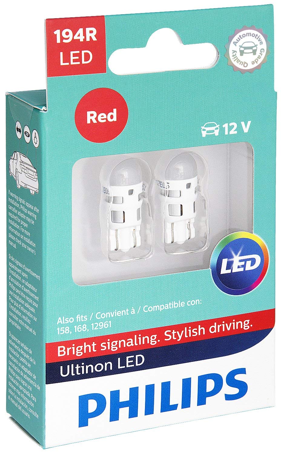 T10/921/192 Red/White Strobe Flashing Center High Mount Stop light Brake light 3rd Brake Light Red 